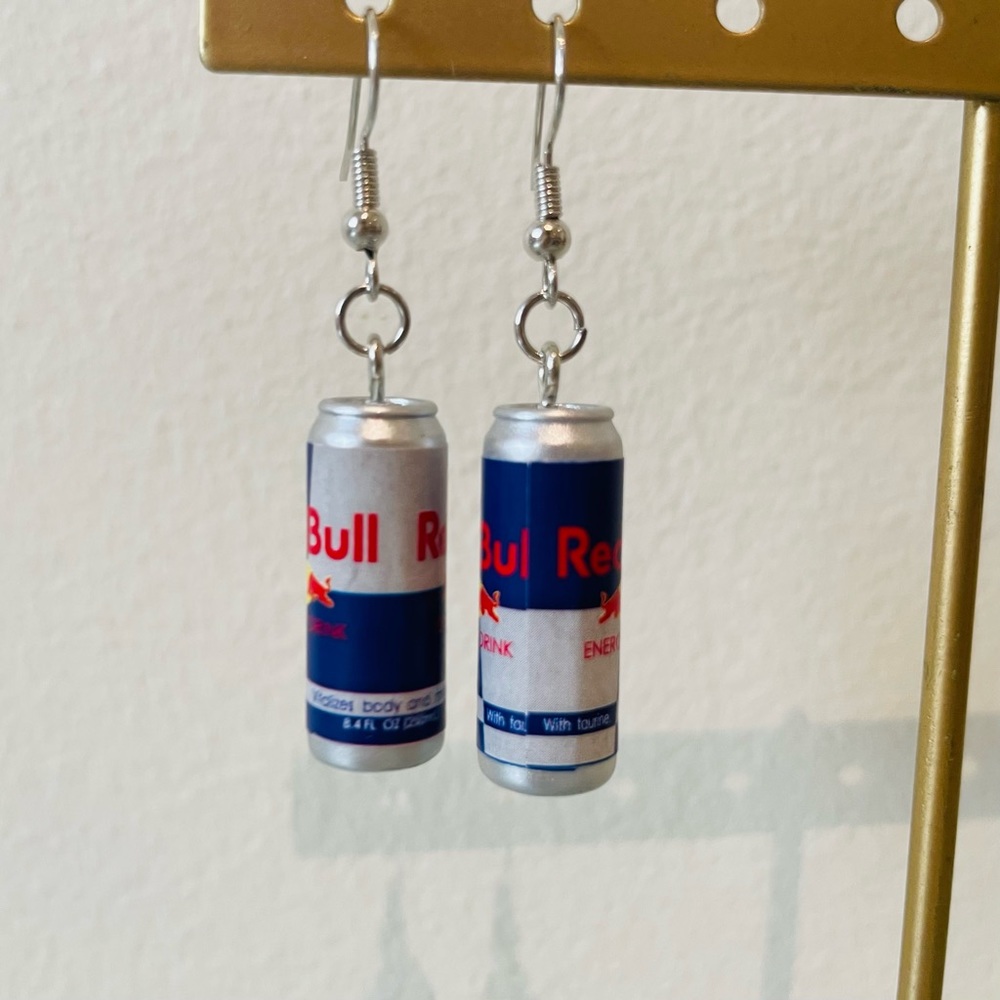 Handmade Redbull Energy Drink Earrings